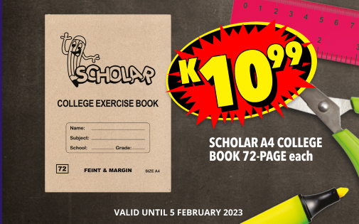 SCHOLAR A4 COLLEGE BOOK 72-PAGE EACH, K10,99