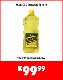 ZAMGOLD SOYA OIL 2L EACH, K99,99