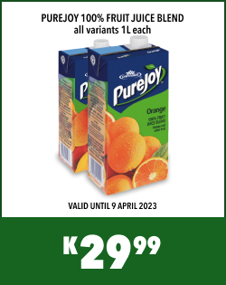 PUREJOY 100% FRUIT JUICE BLEND all variants 1L each, K29.99