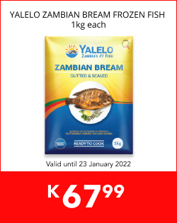YALELO ZAMBIAN BREAM FROZEN FISH 1kg EACH, K67,99