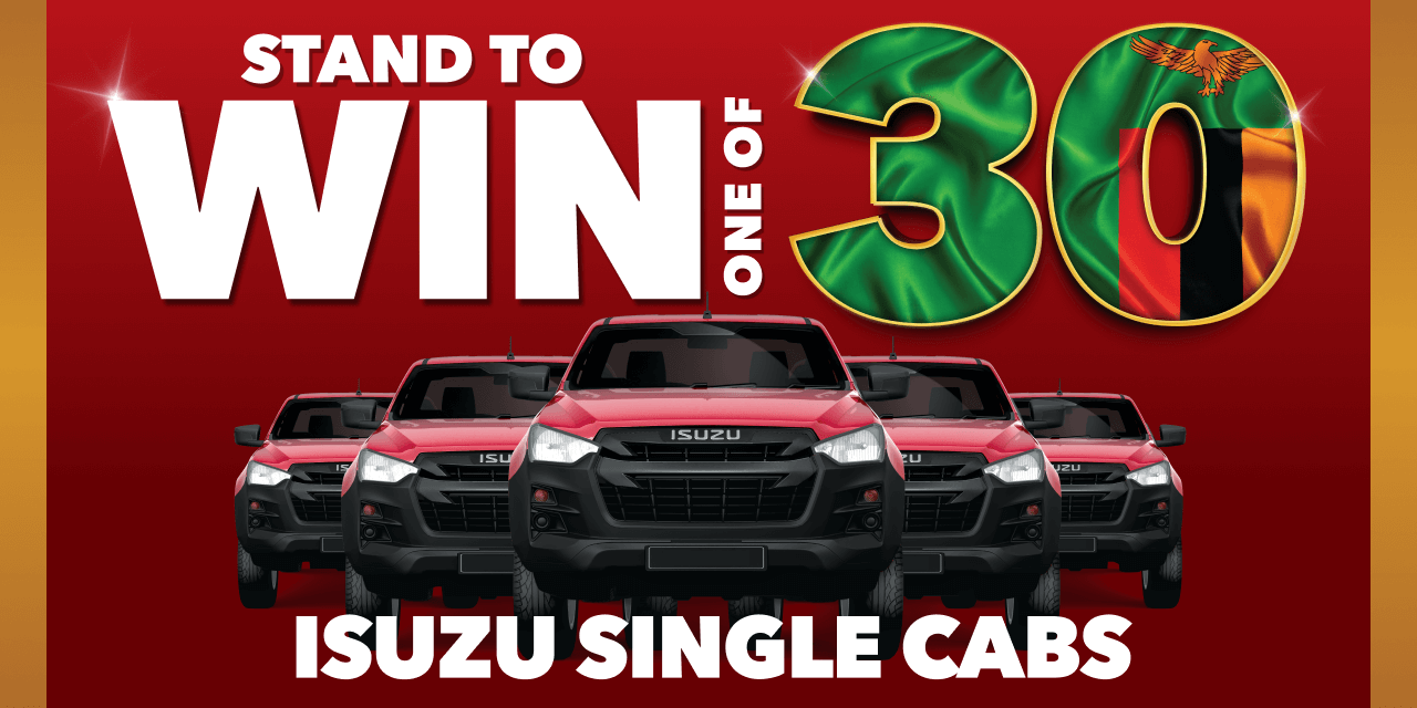 Shoprite Zambia turns 30 and you could win 1 of 30 Isuzu Single Cabs! Celebrate big with savings and a shot at driving off in style. Offers valid until 7 September 2025. 