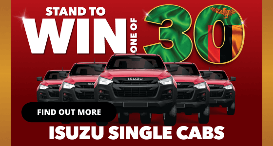 Shoprite Zambia turns 30 and you could win 1 of 30 Isuzu Single Cabs! Celebrate big with savings and a shot at driving off in style. Offers valid until 7 September 2025. 