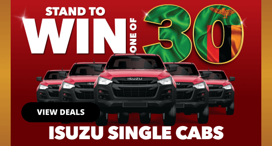Shoprite Zambia turns 30 and you could win 1 of 30 Isuzu Single Cabs! Celebrate big with savings and a shot at driving off in style. Offers valid until 7 September 2025. 
