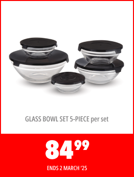 GLASS BOWL SET 5-PIECE per set, 84.99