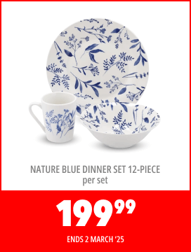 NATURE BLUE DINNER SET 12-PIECE per set, 199.99