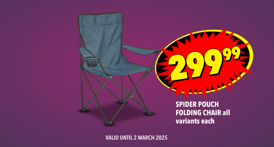SPIDER POUCH FOLDING CHAIR all variants each, 299.99