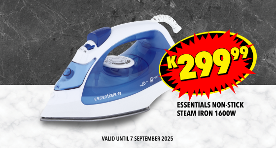ESSENTIALS NON-STICK STEAM IRON 1600W, K299,99