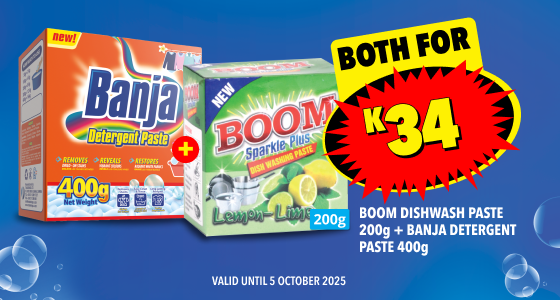 BOOM DISHWASH PASTE 200g + BANJA DETERGENT  PASTE 400g