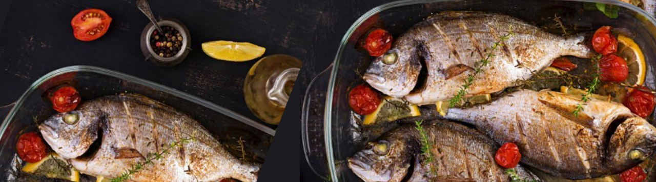 Baked Sea Bream with Tomatoes & Coriander