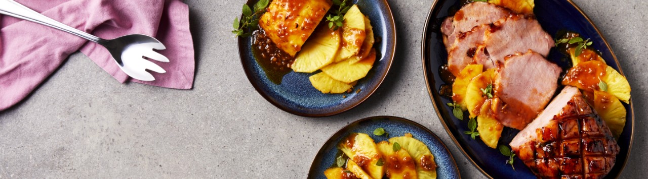 Orange-Glazed Pineapple Gammon